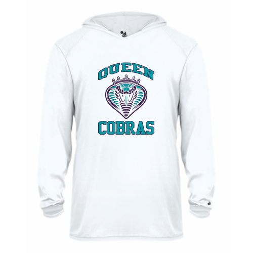 Load image into Gallery viewer, Queen Cobras - Youth LS Performance Tee with Hood
