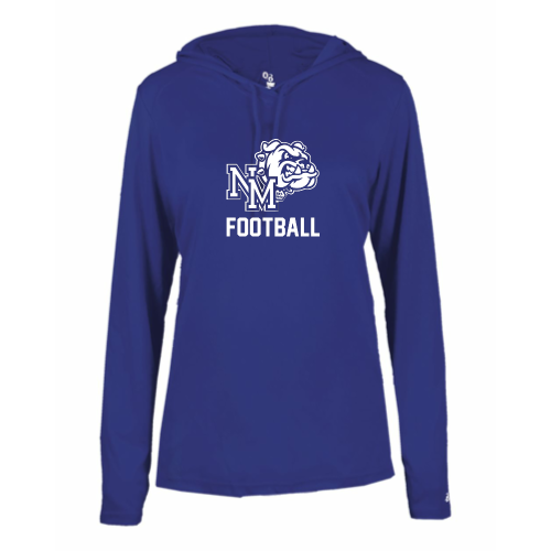 North Mason Football - Ladies LS Performance Tee with Hood
