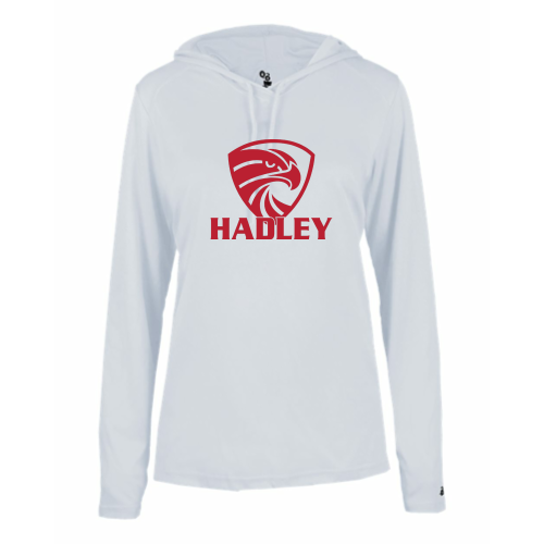 Load image into Gallery viewer, HADLEY - Ladies LS Performance Tee with Hood
