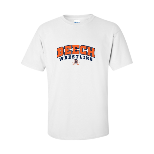 Beech High School Wrestling White - Adult Short Sleeve Cotton Tee