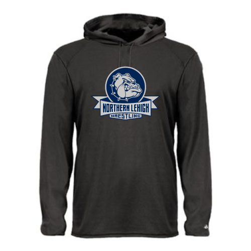 Northern Lehigh Wrestling Bulldog - Adult LS Performance Tee with Hood