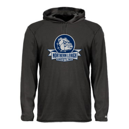 Load image into Gallery viewer, Northern Lehigh Wrestling Bulldog - Adult LS Performance Tee with Hood
