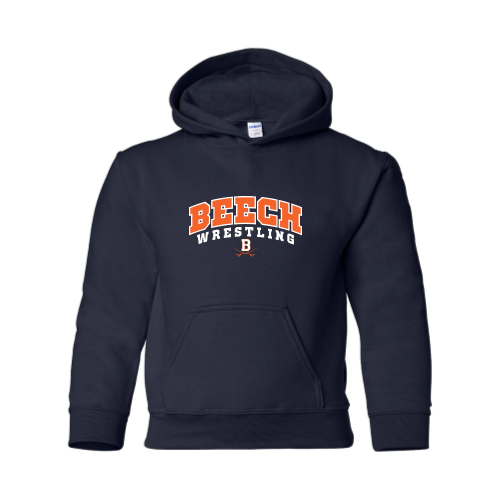 Beech High School Wrestling Navy - Youth Pullover Hood Sweatshirt