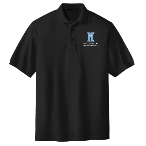 Hillsdale Basketball - Port Authority Silk Touch Polo - Black