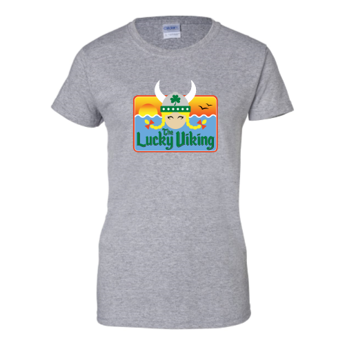 Load image into Gallery viewer, The Lucky Viking -  Ladies Short Sleeve Cotton Tee
