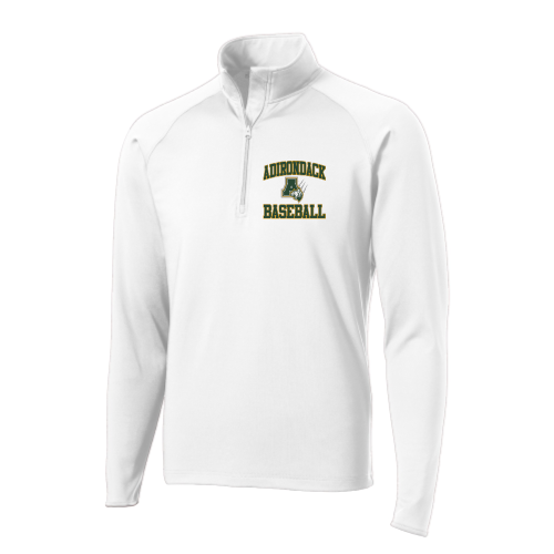 Adirondack Baseball - White - Sport Wicking 1-4 Zip Pullover