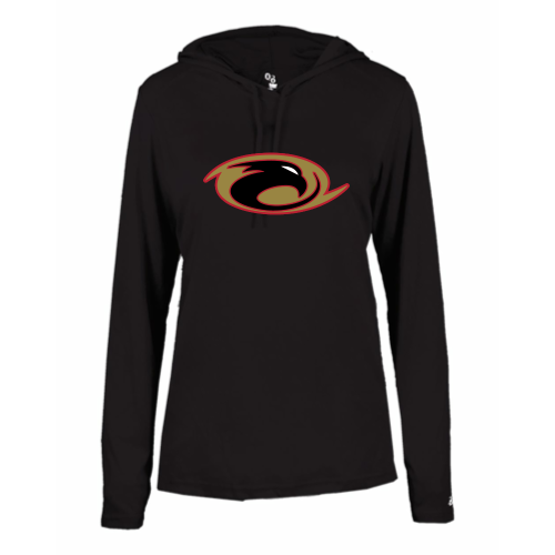 Thunderhawks Softball - Ladies LS Performance Tee with Hood