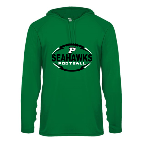 Load image into Gallery viewer, Peninsula Youth Seahawks - Adult LS Performance Tee with Hood
