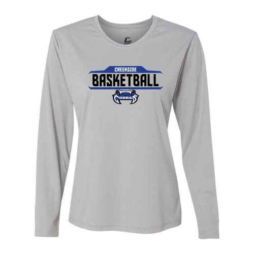 Creekside Cobra Basketball Silver -Ladies LS Performance Tee