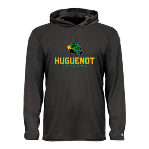 Huguenot Falcons - Adult LS Performance Tee with Hood