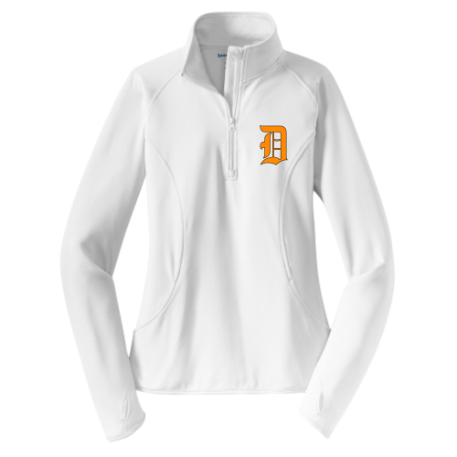 Delaware Jr. Pacers - White - Ladies Sport Wicking 1-4 Zip Pullover