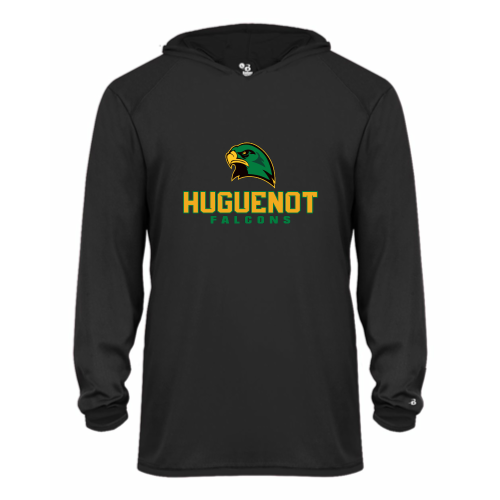 Huguenot Falcons - Youth LS Performance Tee with Hood