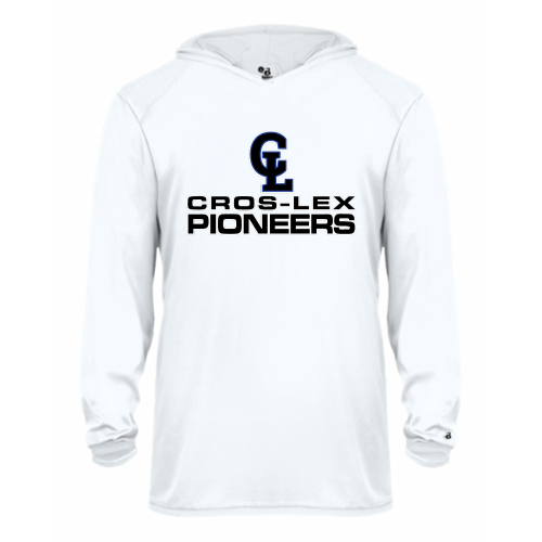 Load image into Gallery viewer, Cros-Lex Pioneers - Youth LS Performance Tee with Hood
