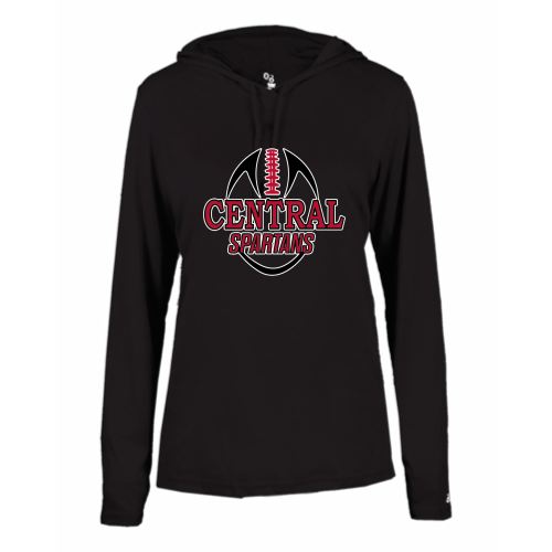 Load image into Gallery viewer, Central Davidson - Ladies LS Performance Tee with Hood
