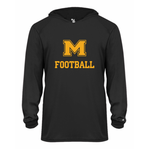 Load image into Gallery viewer, Milford Football - Youth LS Performance Tee with Hood
