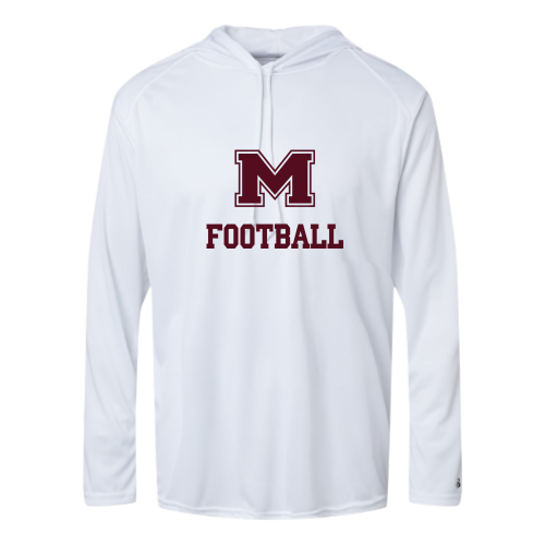 Load image into Gallery viewer, Milford Football - Adult LS Performance Tee with Hood
