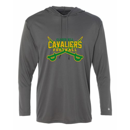 Load image into Gallery viewer, Clover Hill - Adult Long Sleeve Performance Tee with Hood
