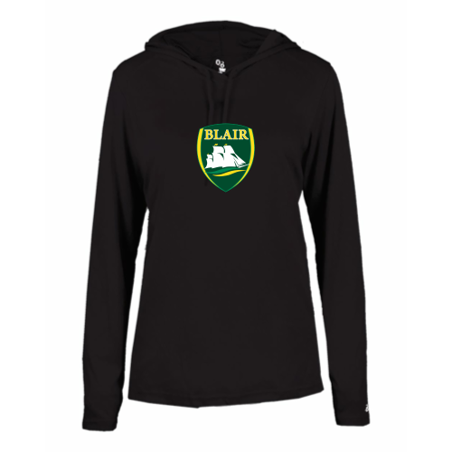 Load image into Gallery viewer, Blair Middle School - Ladies LS Performance Tee with Hood
