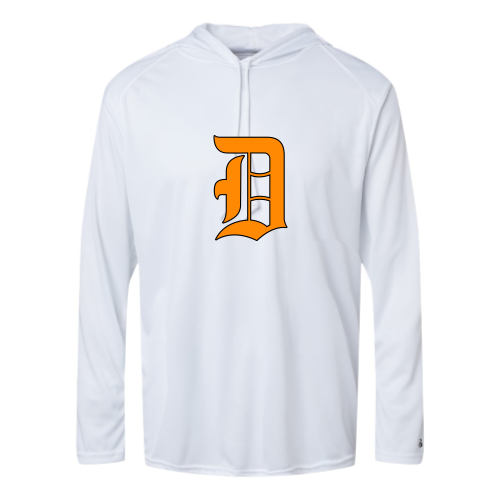 Load image into Gallery viewer, Delaware Jr. Pacers - Adult LS Performance Tee with Hood
