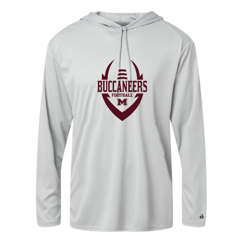 Milford Buccaneers - Adult LS Performance Tee with Hood