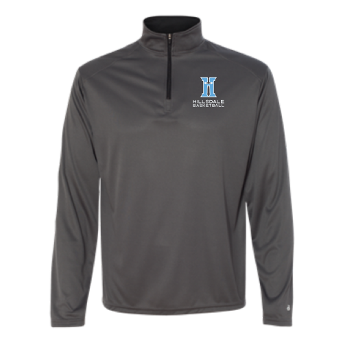Hillsdale Basketball - B-Core Quarter-Zip Pullover - Gray