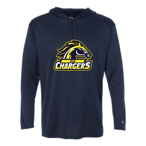 Load image into Gallery viewer, DCA Chargers - Adult LS Performance Tee with Hood
