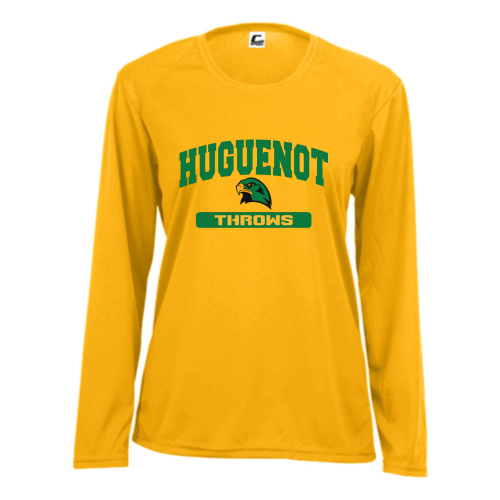 Huguenot Track and Field Throws - Ladies LS Performance Tee