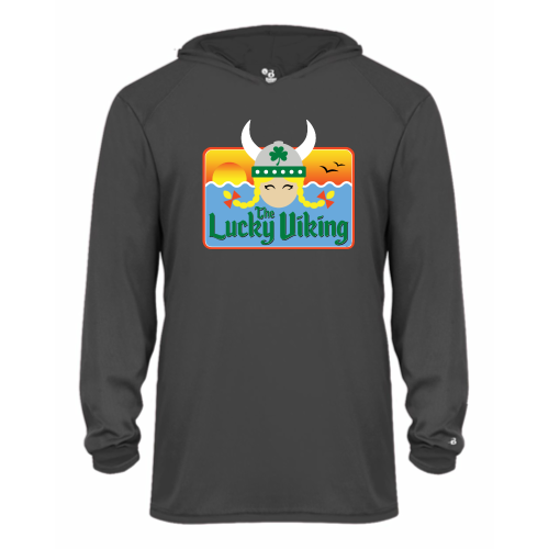 Load image into Gallery viewer, The Lucky Viking -  Youth LS Performance Tee with Hood
