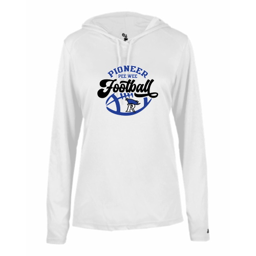 Load image into Gallery viewer, Cros-Lex Football -  Ladies LS Performance Tee with Hood
