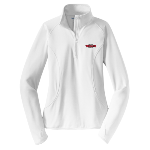 Forest Park Trojans - White - Ladies Sport Wicking 1-4 Zip Pullover