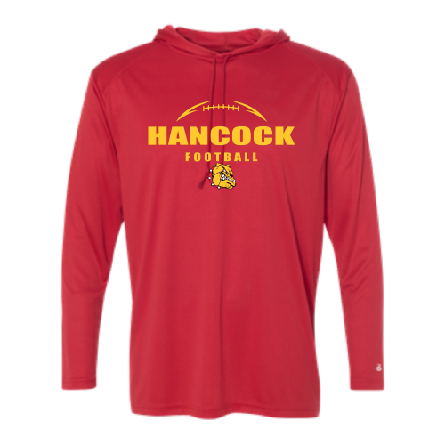 Hancock Football - Adult LS Performance Tee with Hood