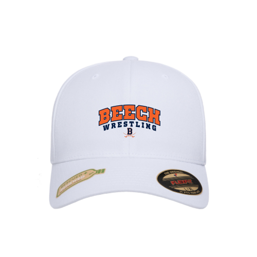 Beech High School Wrestling White - Cotton Blend Fitted Cap