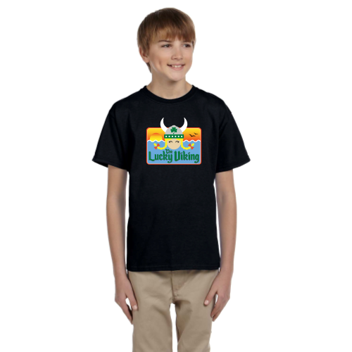 Load image into Gallery viewer, The Lucky Viking -  Youth Short Sleeve Cotton Tee
