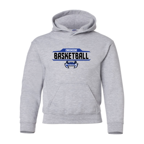 Creekside Cobra Basketball Silver - Youth Pullover Hood Sweatshirt