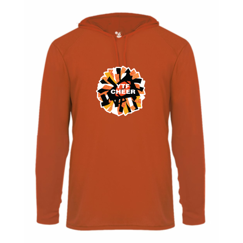 YTF Cheer - Adult LS Performance Tee with Hood