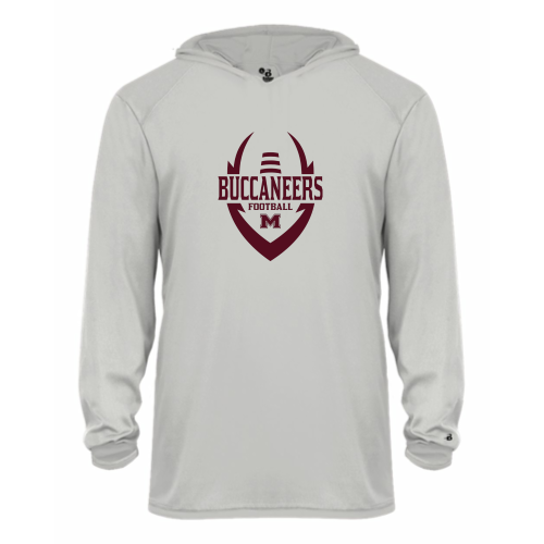 Milford Buccaneers - Youth LS Performance Tee with Hood