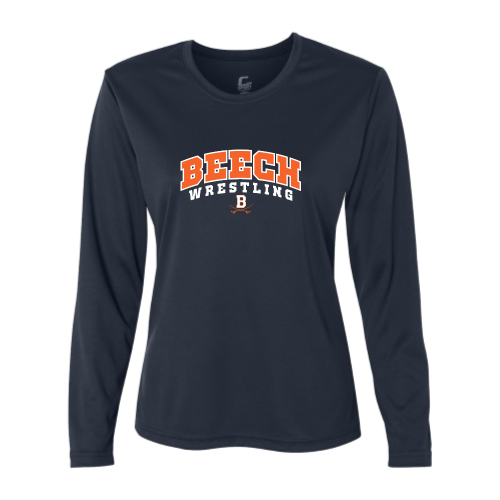 Beech High School Wrestling Navy - Youth LS Performance Tee