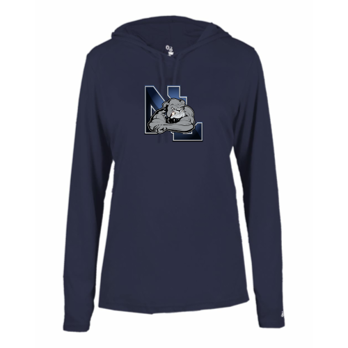 Load image into Gallery viewer, Northern Lehigh Wrestling -Ladies LS Performance Tee with Hood

