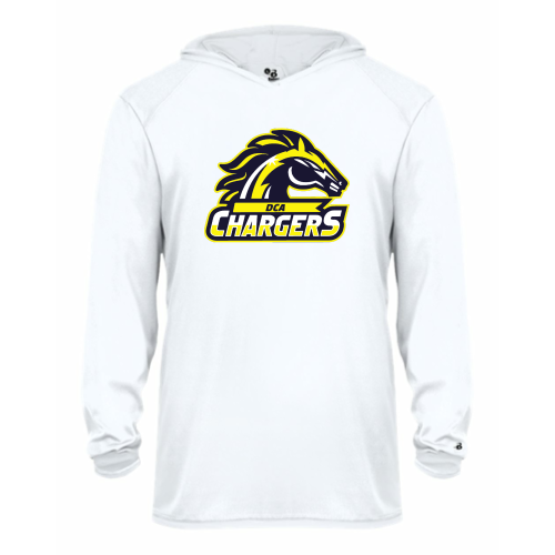 Load image into Gallery viewer, DCA Chargers - Youth LS Performance Tee with Hood
