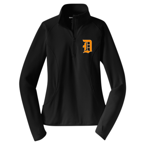 Delaware Jr. Pacers - Black - Ladies Sport Wicking 1-4 Zip Pullover