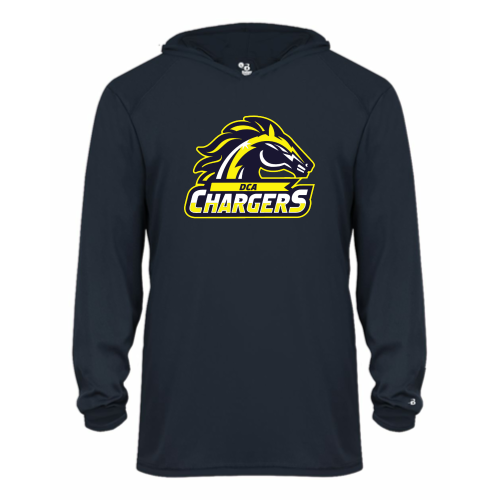 Load image into Gallery viewer, DCA Chargers - Youth LS Performance Tee with Hood
