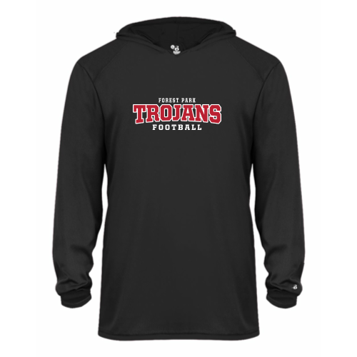 Load image into Gallery viewer, Forest Park Trojans - Youth LS Performance Tee with Hood
